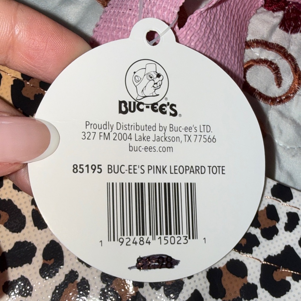 Buc-ee's Pink Leopard Print Reusable Tote Bag - Picture 3 of 6